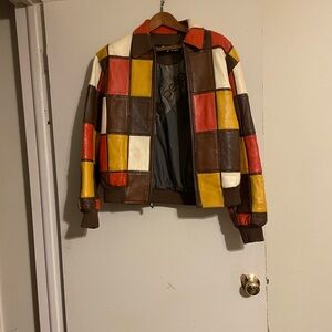 Pelle Pelle Multicolor Patchwork Leather Jacket
